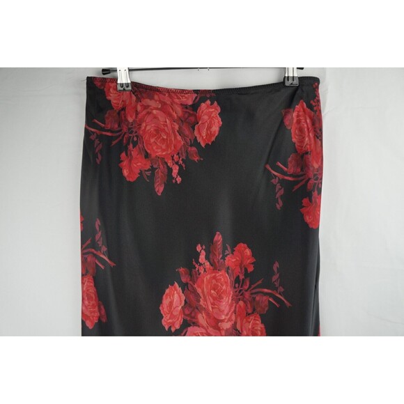 Vintage Express Silk Midi/Maxi Skirt Sz Small Y2K Dark Floral Whimsigoth - Picture 6 of 11